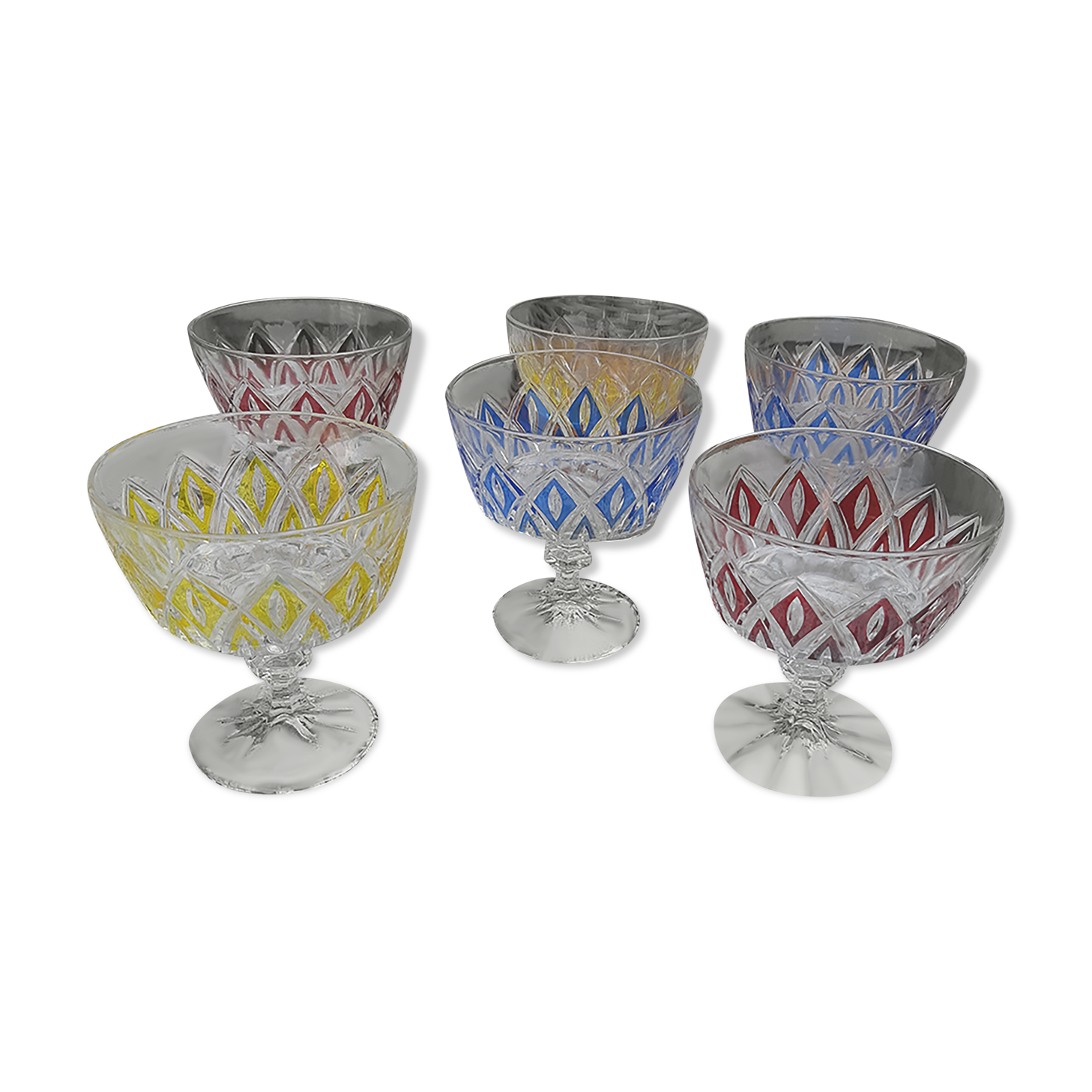 Vintage Harlequin crystal cut glass