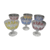 Verre coupe cristal Arlequin vintage