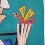 Roland Chanco (1924-2017), friend of Picasso - Oil on canvas, Funny bird
