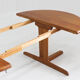 Vintage Danish round extendable dining table solid teak 1960s