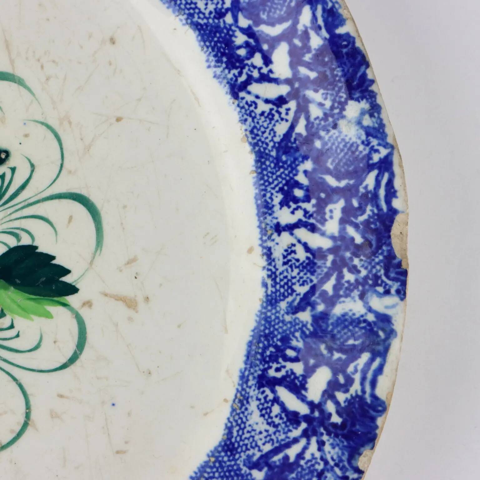 Antique ceramic plate from Mondovì, Italy, 19th century