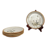 Set de 4 assiettes plates "La colombe", 1960/70