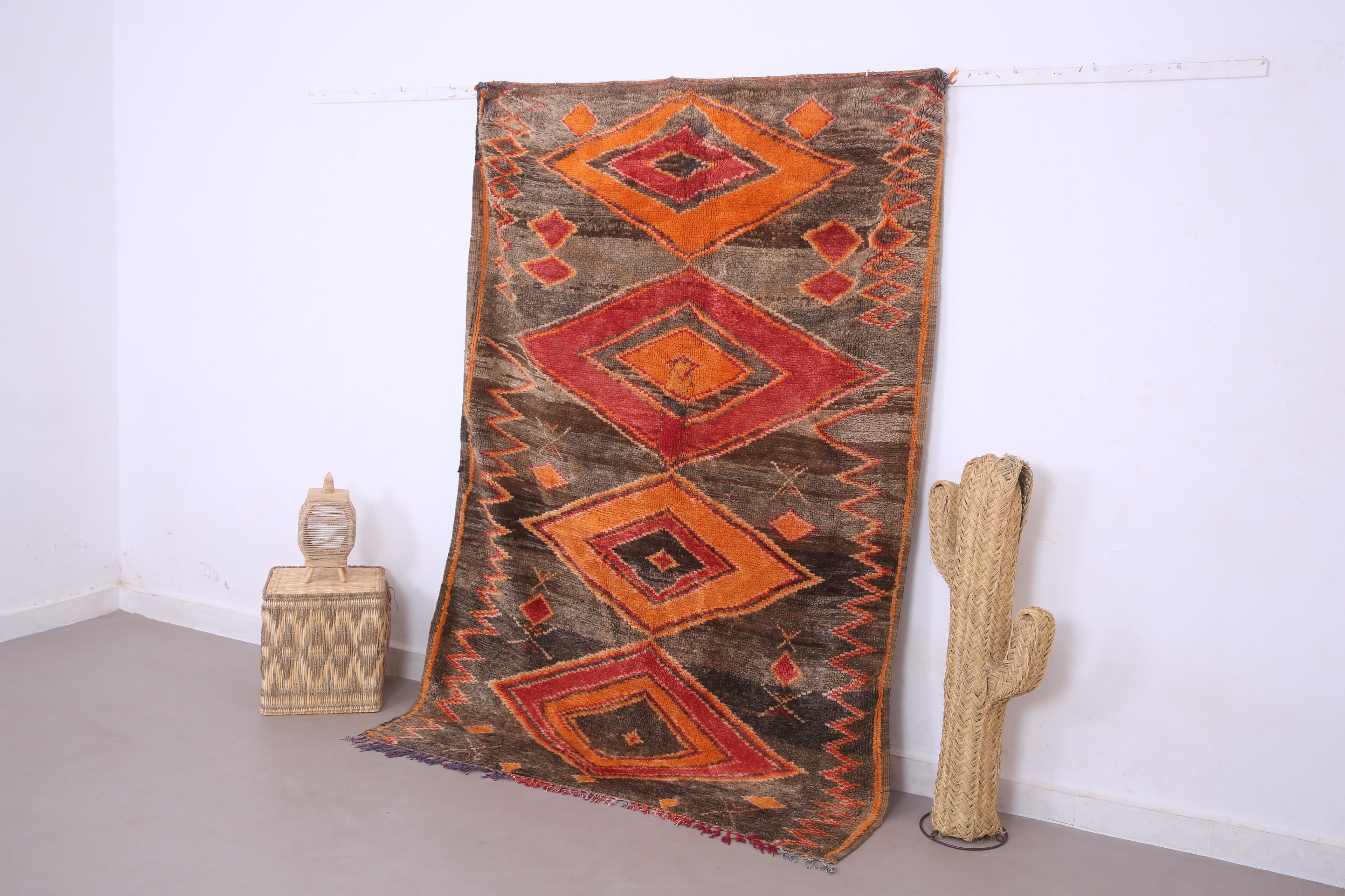 Vintage Moroccan Rug 159 x 238 cm - Bohemian Berber Rug - Antique Wool Rug
