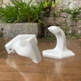 Duo of porcelain hooks