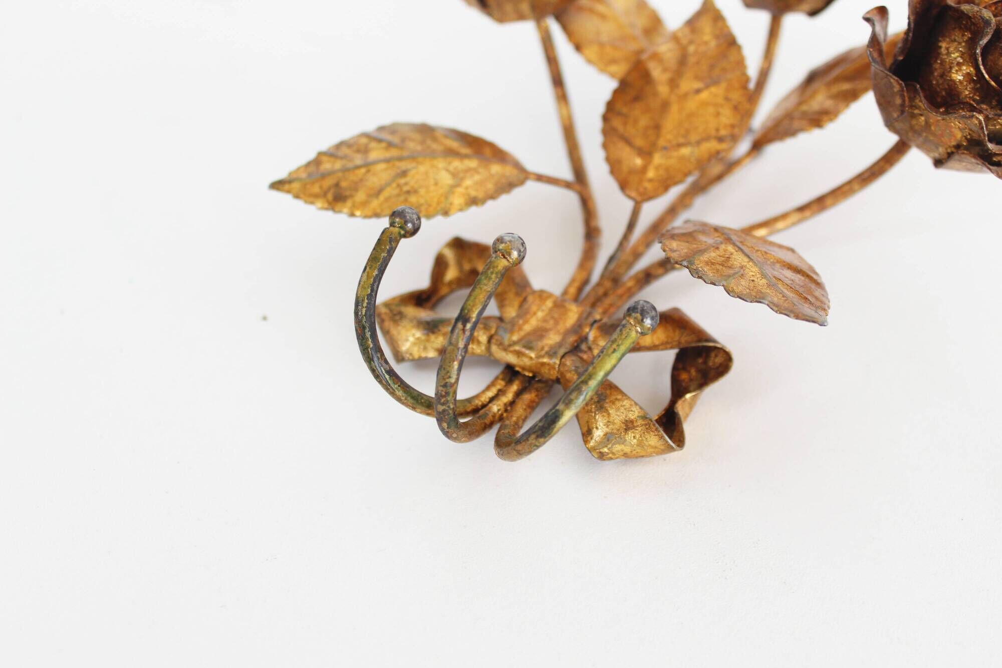 Set of 2 Original 1950's Italian gilt Toleware coat hangers