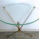 Tripod pedestal gold metal side and glass tray, years 50