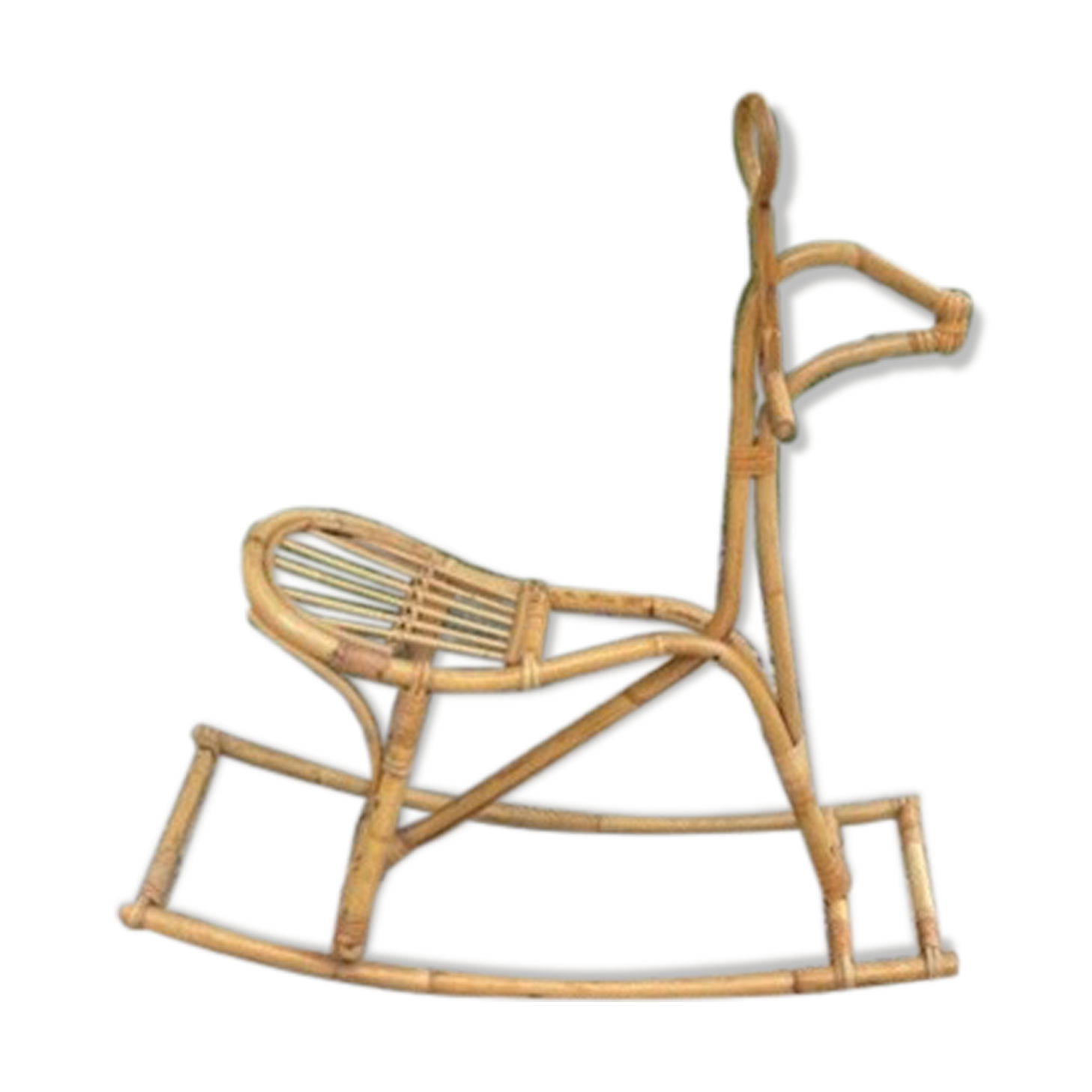 Rattan rocking horse