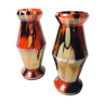 Pair of iridescent glass vase
