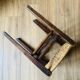 Pair of wood and straw stools