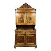 Louis Philippe period two-part sideboard in blond walnut circa 1830