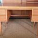 Oak-plated desk and formica 60s/70s