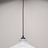 Suspension goutte d'eau en opaline blanche années 60/70