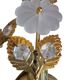 Pair of Banci Florence gold metal and crystal flower wall sconces