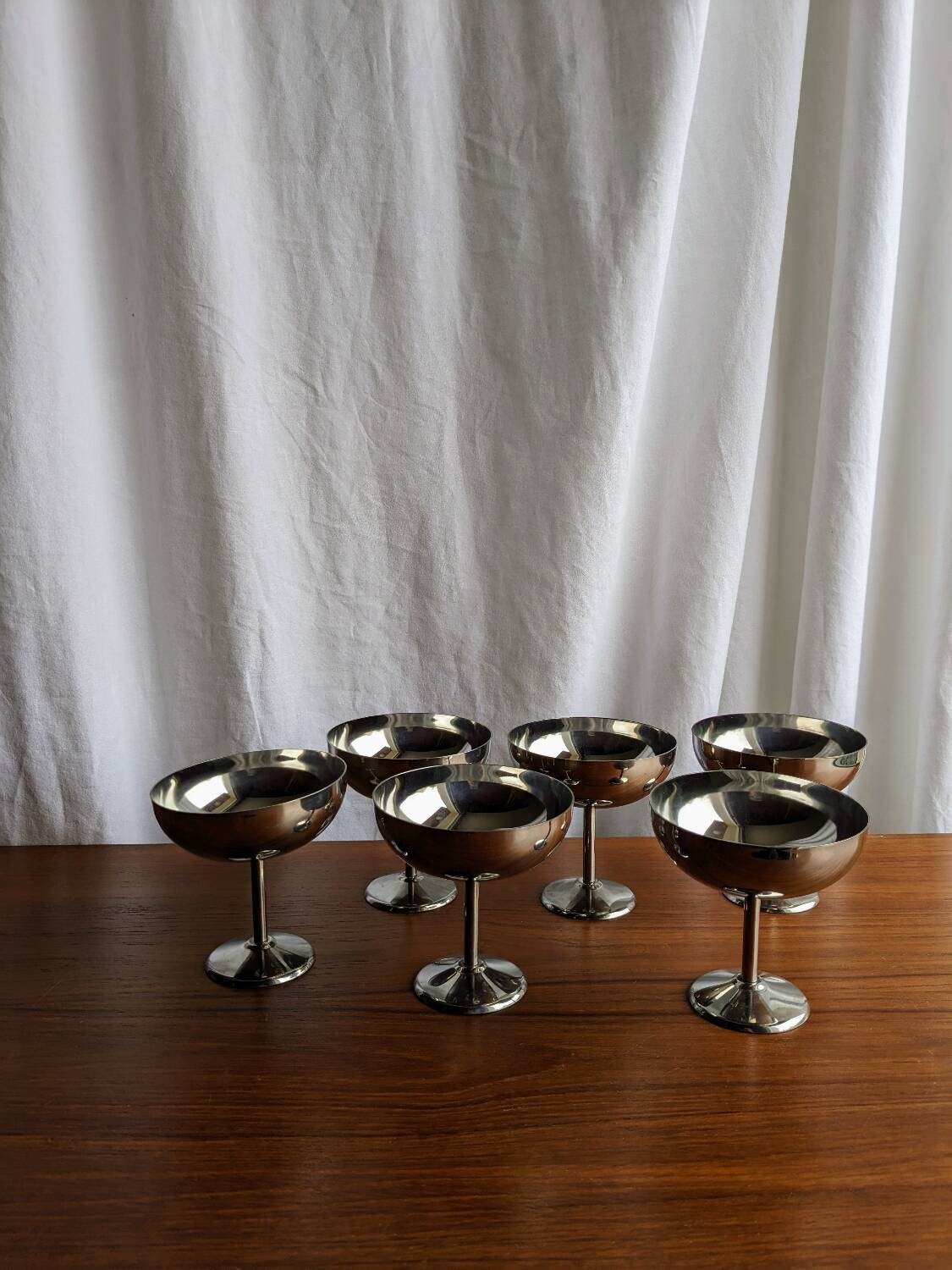 6 stainless steel ice cream cups