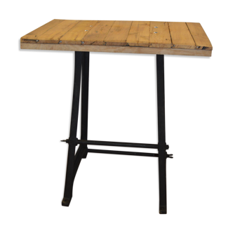 Cast iron industrial table and oak top