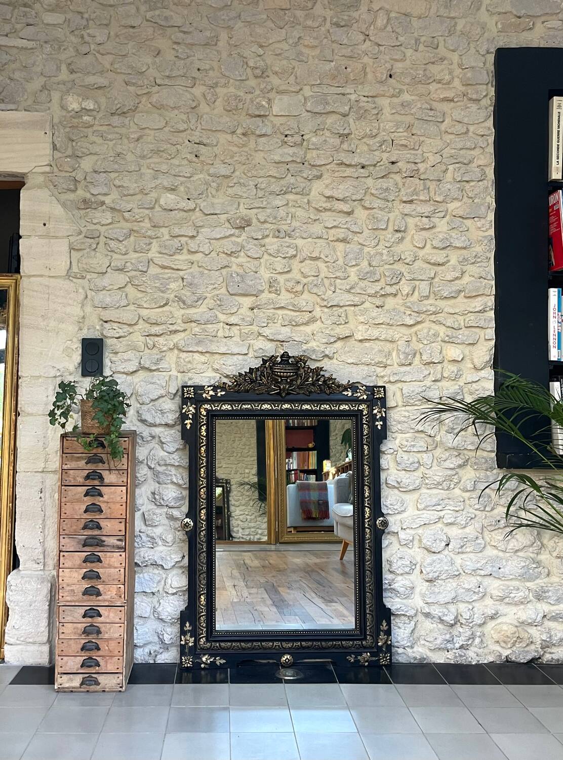 Antique Napoleon III mirror 124.5cm/83.5cm