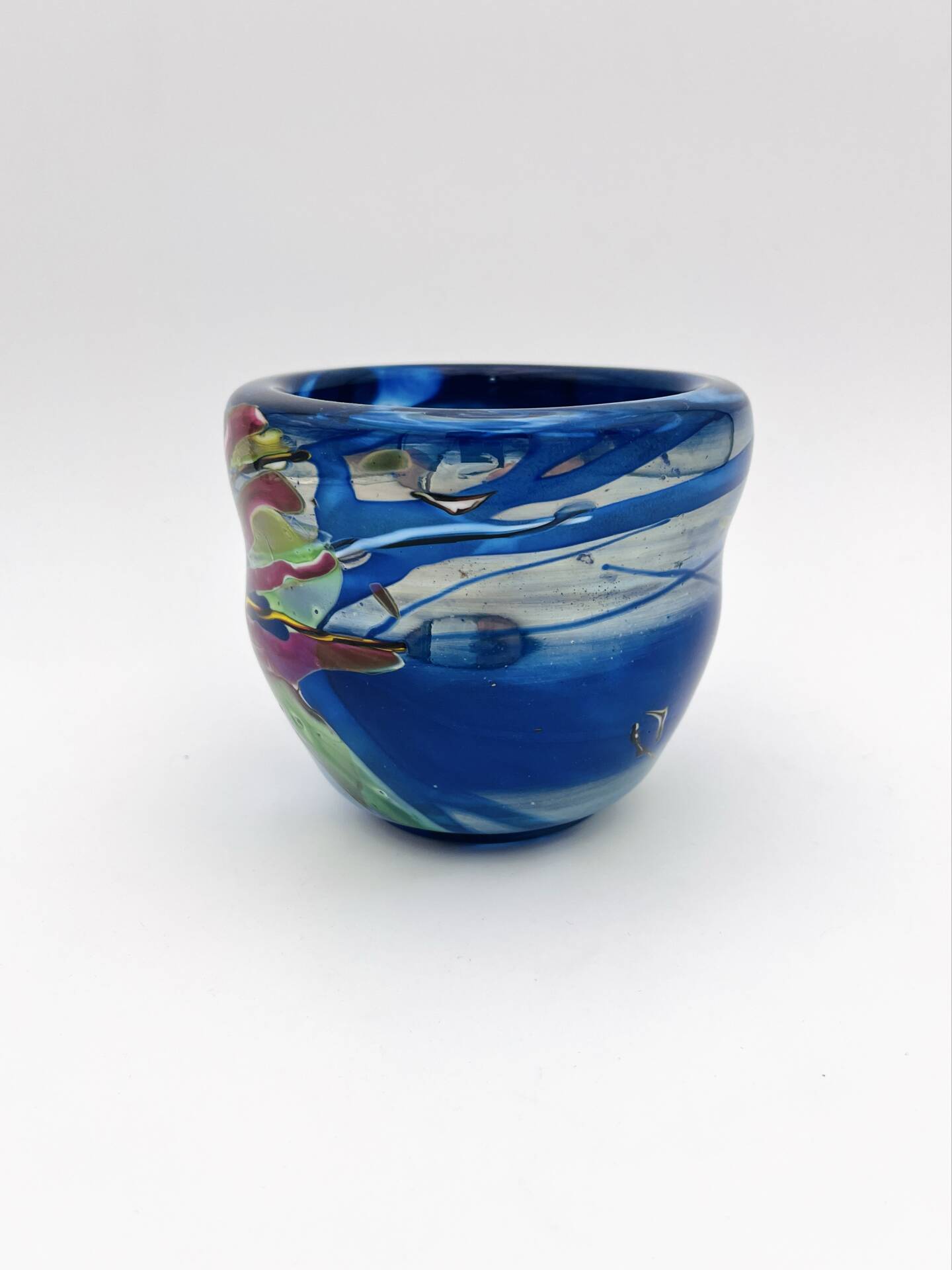 Vase Art Glass Signed Patrick Lepage 2002 - Blown Glass Fuming Oxides