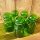 Set of 5 vintage green glass jars Made in Belgium