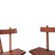 Brutalist pair of chairs in Elm in the style of Jean Touret 1950.