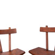 Brutalist pair of chairs in Elm in the style of Jean Touret 1950.