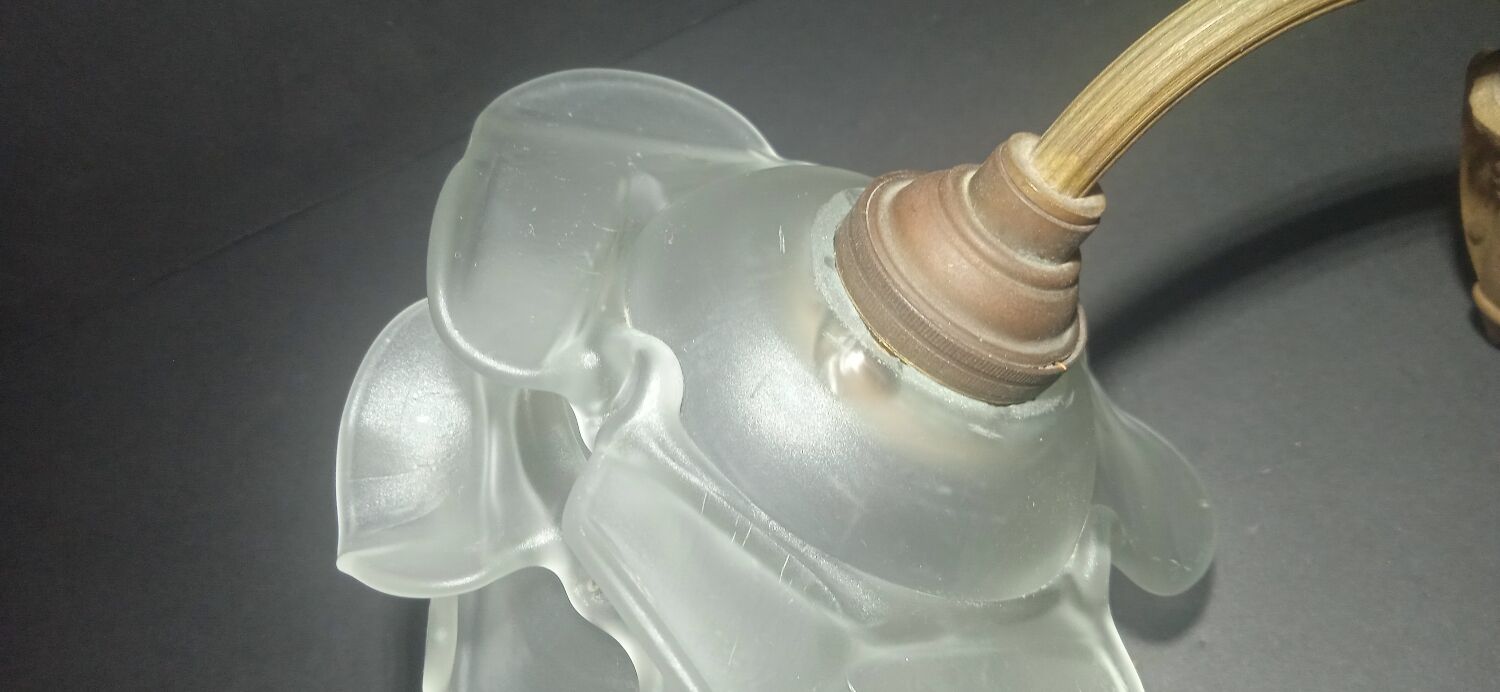 Vintage glass flower wall lamps