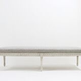 Louis XVI style wooden bench with carved rosettes