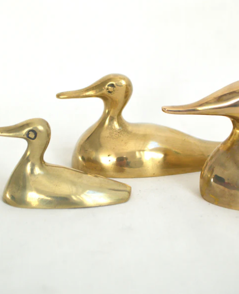 Trio de canards en laiton