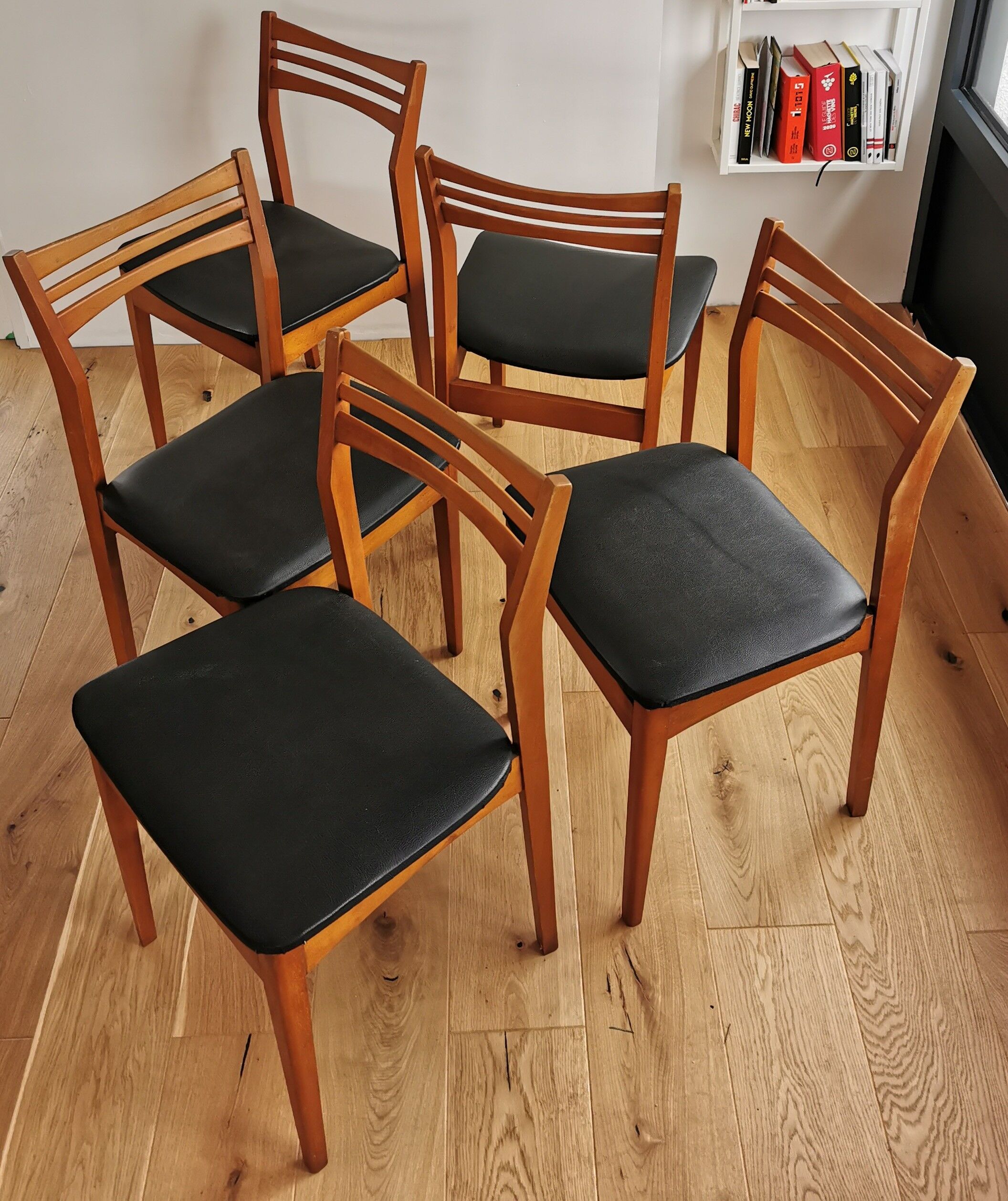 Set 5 vintage Scandinavian chairs