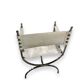 Maison Jansen Set of 4 armchairs Emperor Savonarola White leather and chromed metal