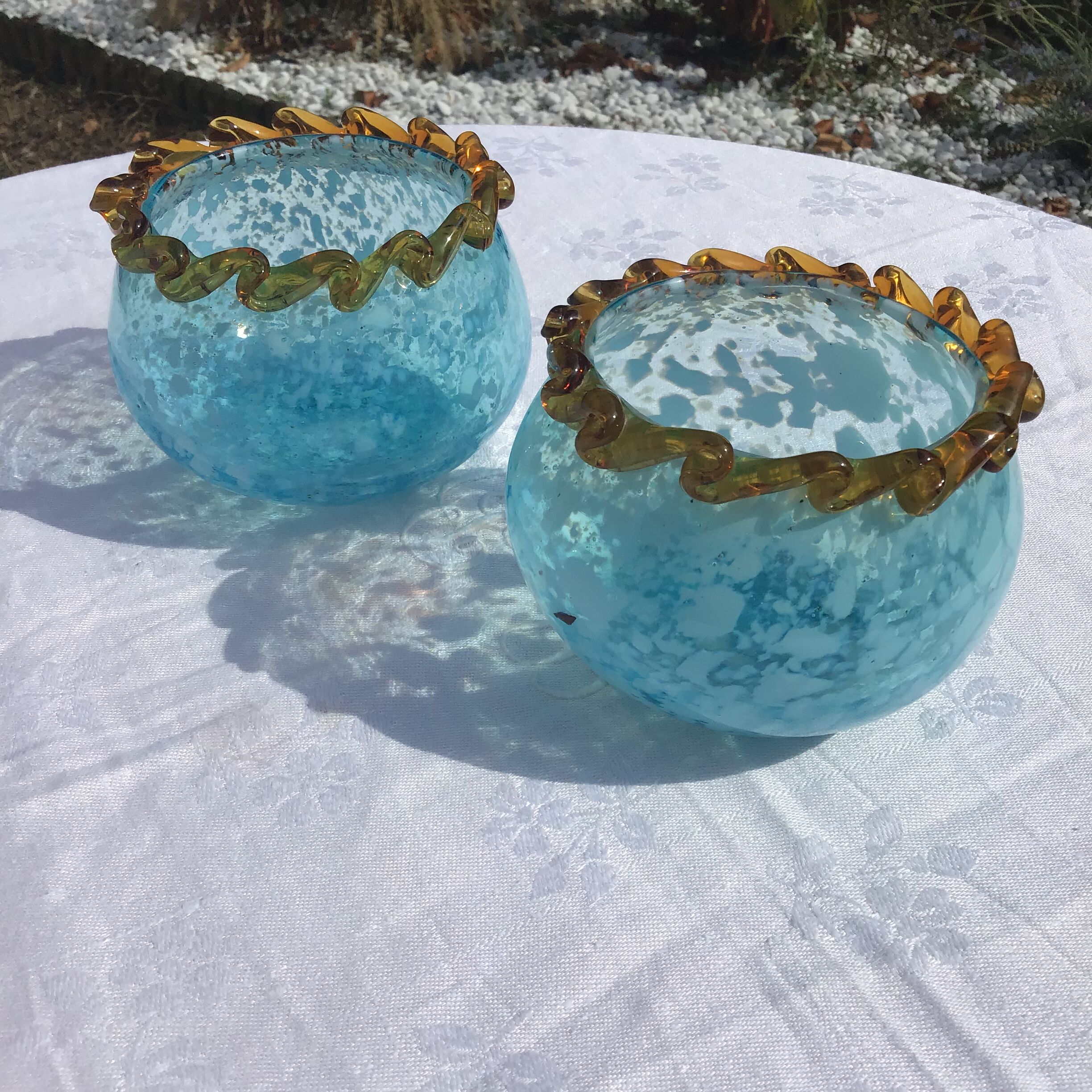 Pair of ball vases