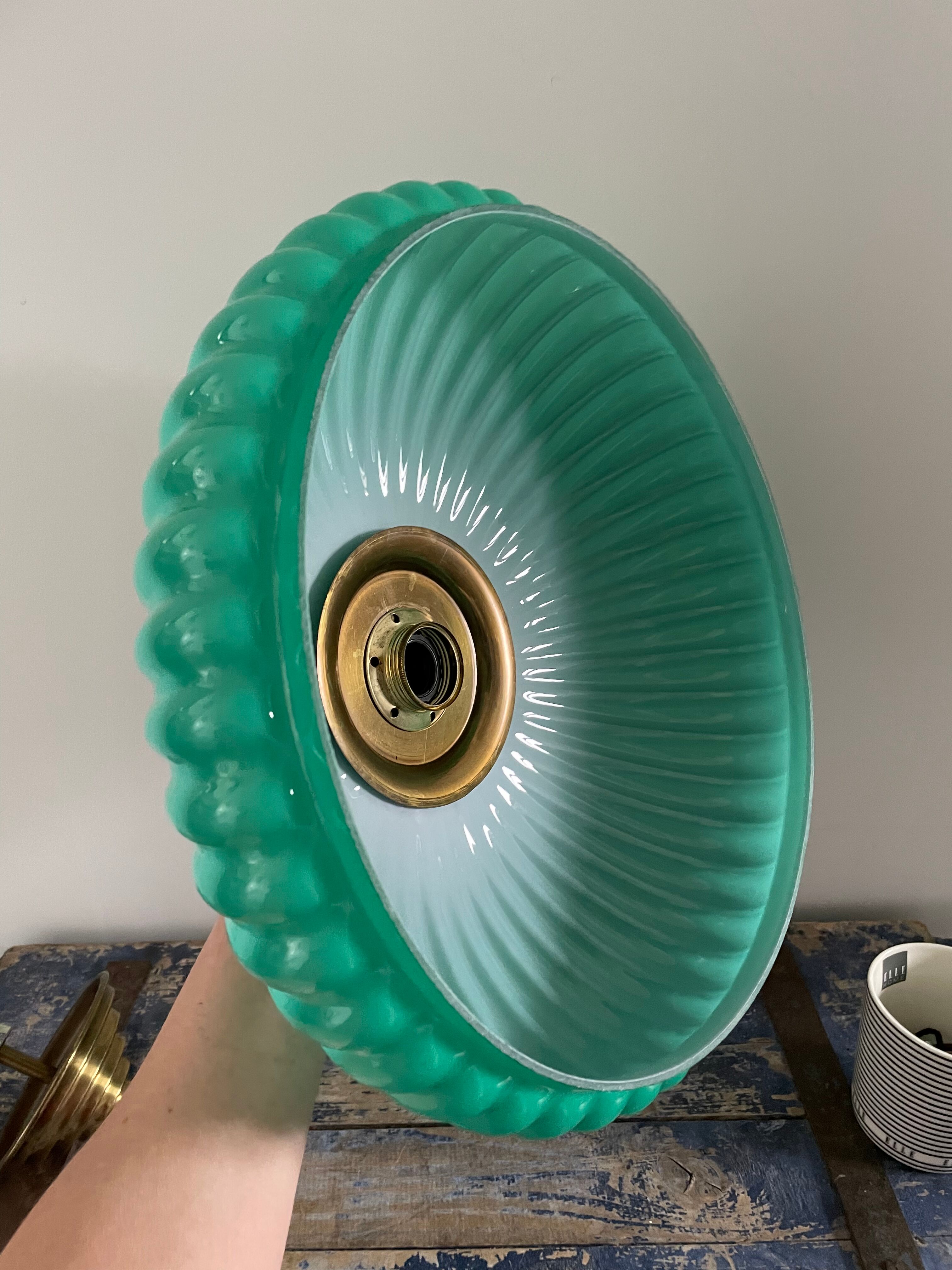 Green opaline chandelier