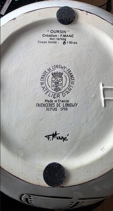 Longwy Enamels Large Colonial Sphere: SEA URCHIN