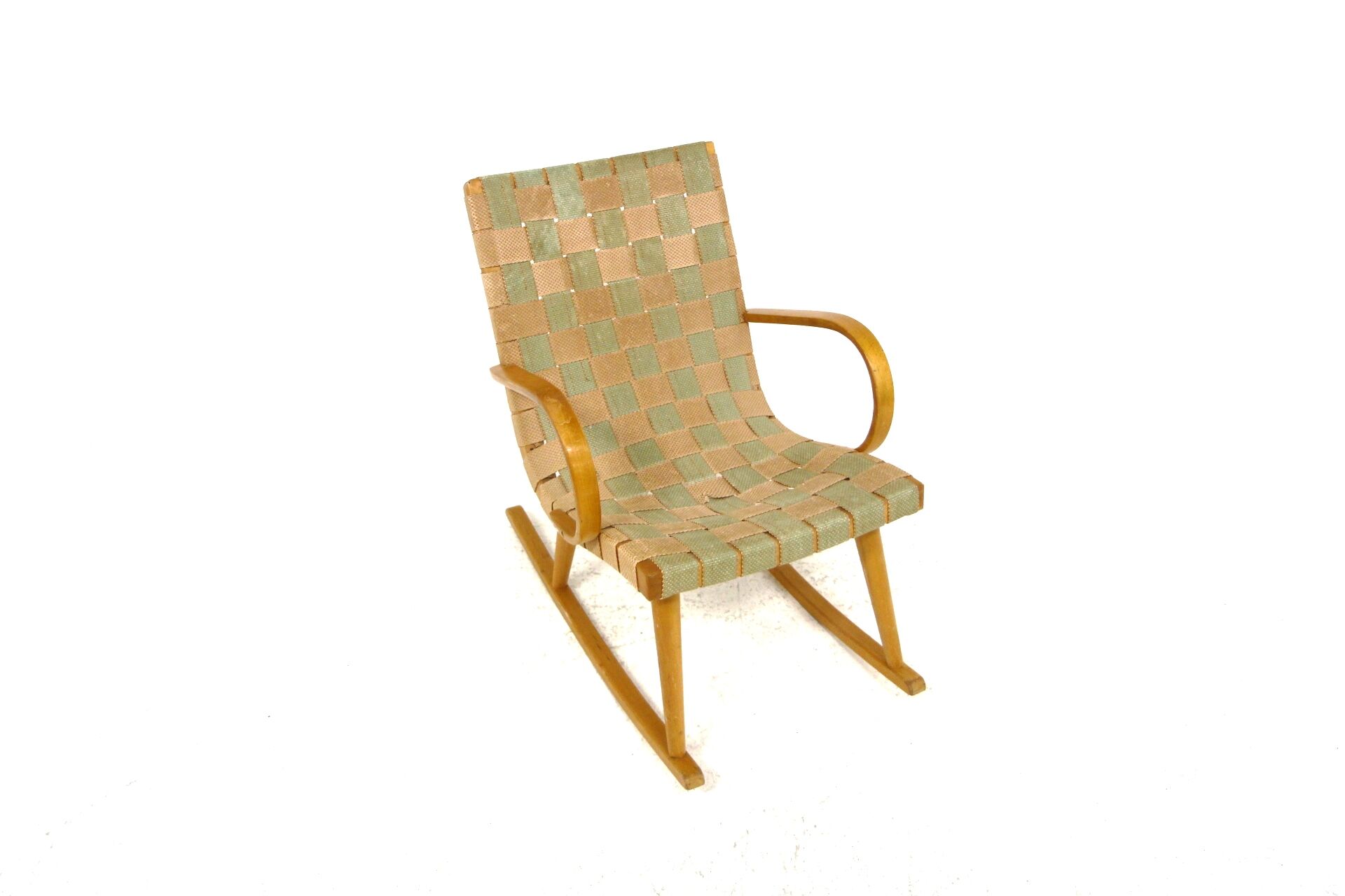 Scandinavian burlap rocking chair, Sweden, 1970