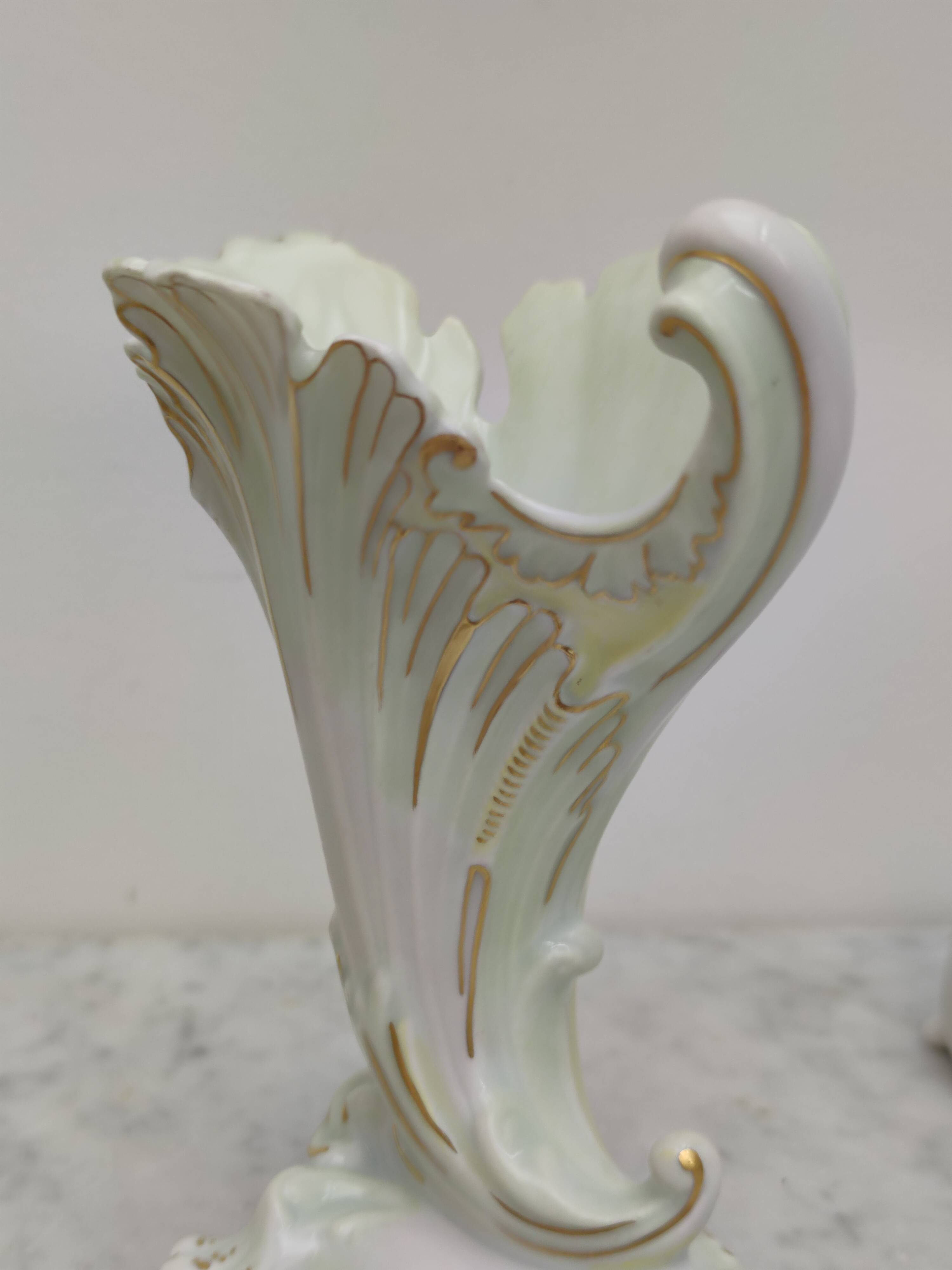 Limoges porcelain cone vase