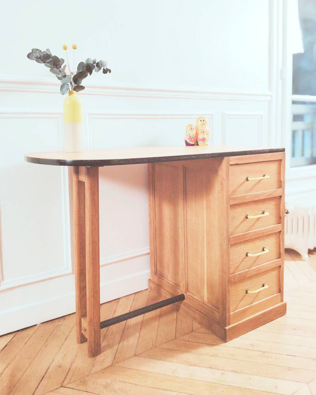 Renovated vintage reversible desk, 1950s-60s.