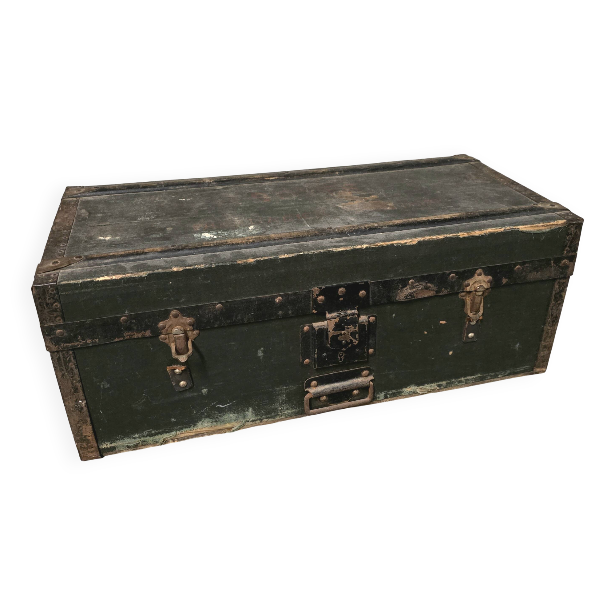 Antique wooden and metal trunk – Industrial/military style