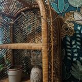 Round rattan shelf