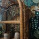 Round rattan shelf