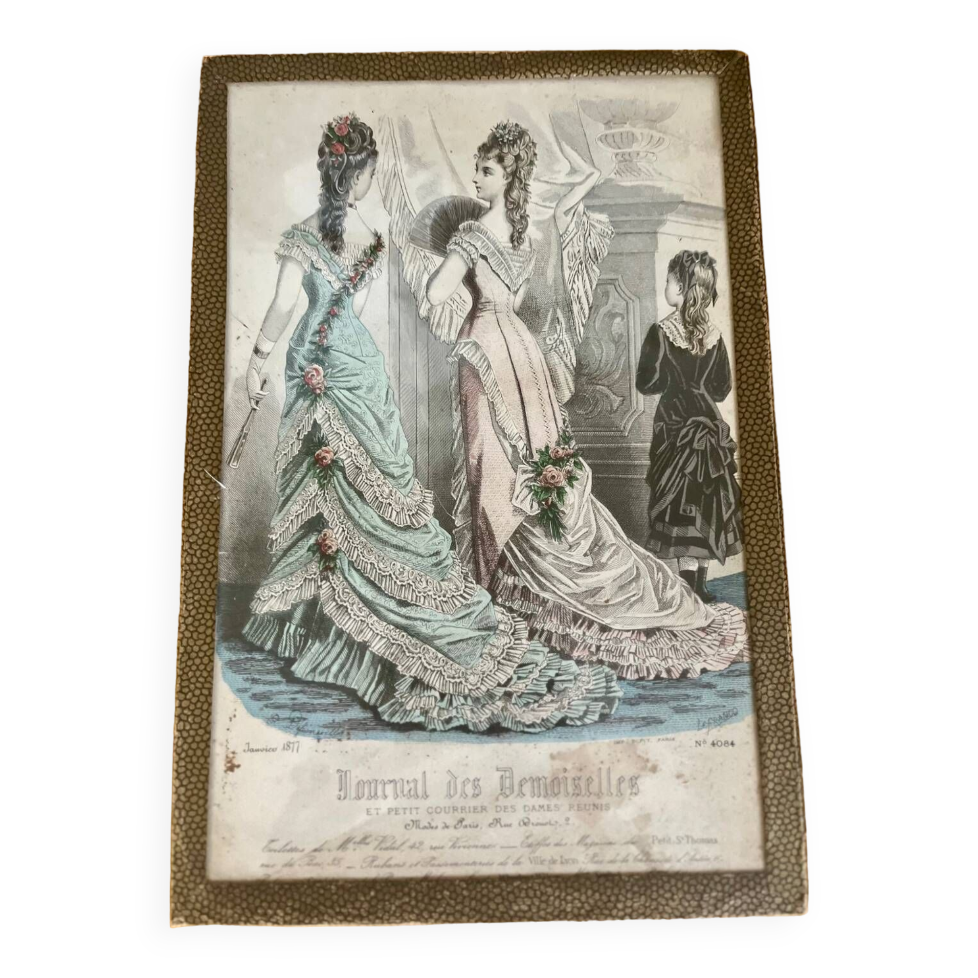 Gravure de mode de paris ancienne