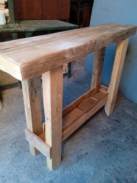 Brutalist console 120 cm solid wood