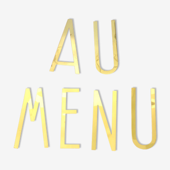 Golden letters "on the menu"