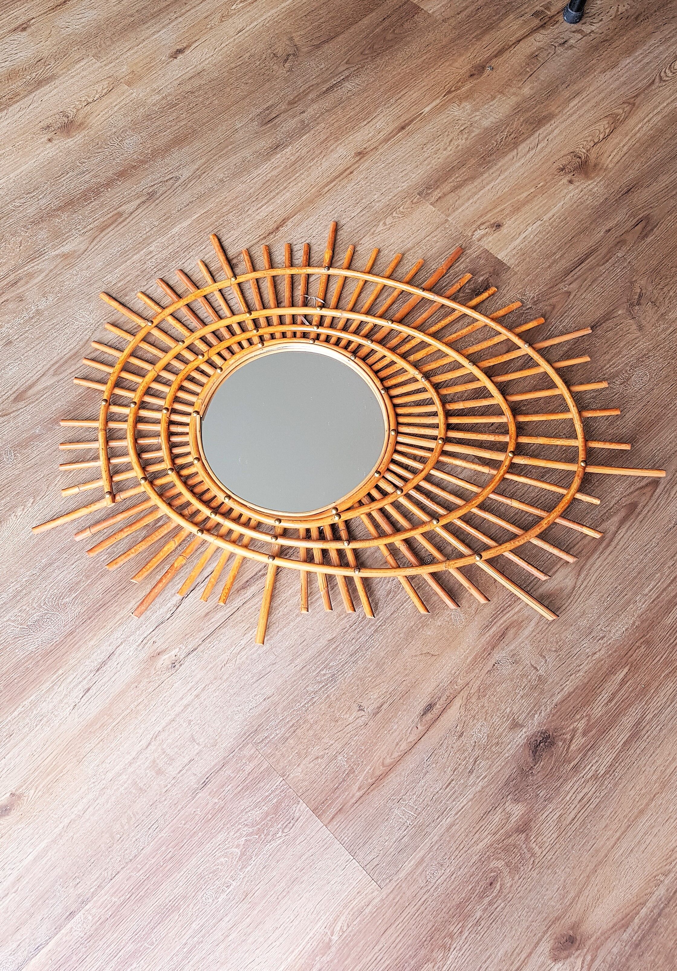 Mirror in rattan galaxy or ortf 80x61cm