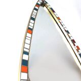 Mosaic and brass mirror, free form, Holland, 50's.
