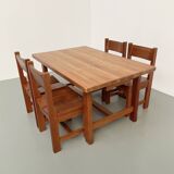 Set of table and 4 chairs, 60s mountain furniture
