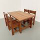Dining table and 4 chairs, mountain furniture from the 1960s.