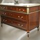 Commode Dite Officier Louis XVI Époque 19ème(XIXème) Acajou & Marbre