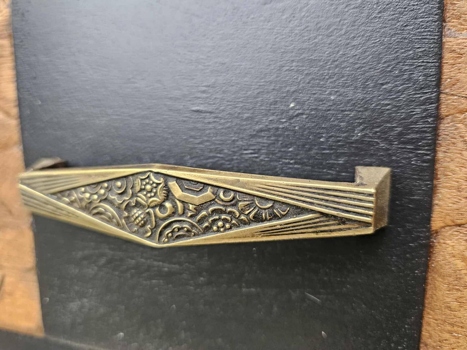 Black and wood art deco sideboard