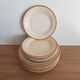 Set of 5 dessert plates + 6 speckled plates with Havana edging “Bachy”