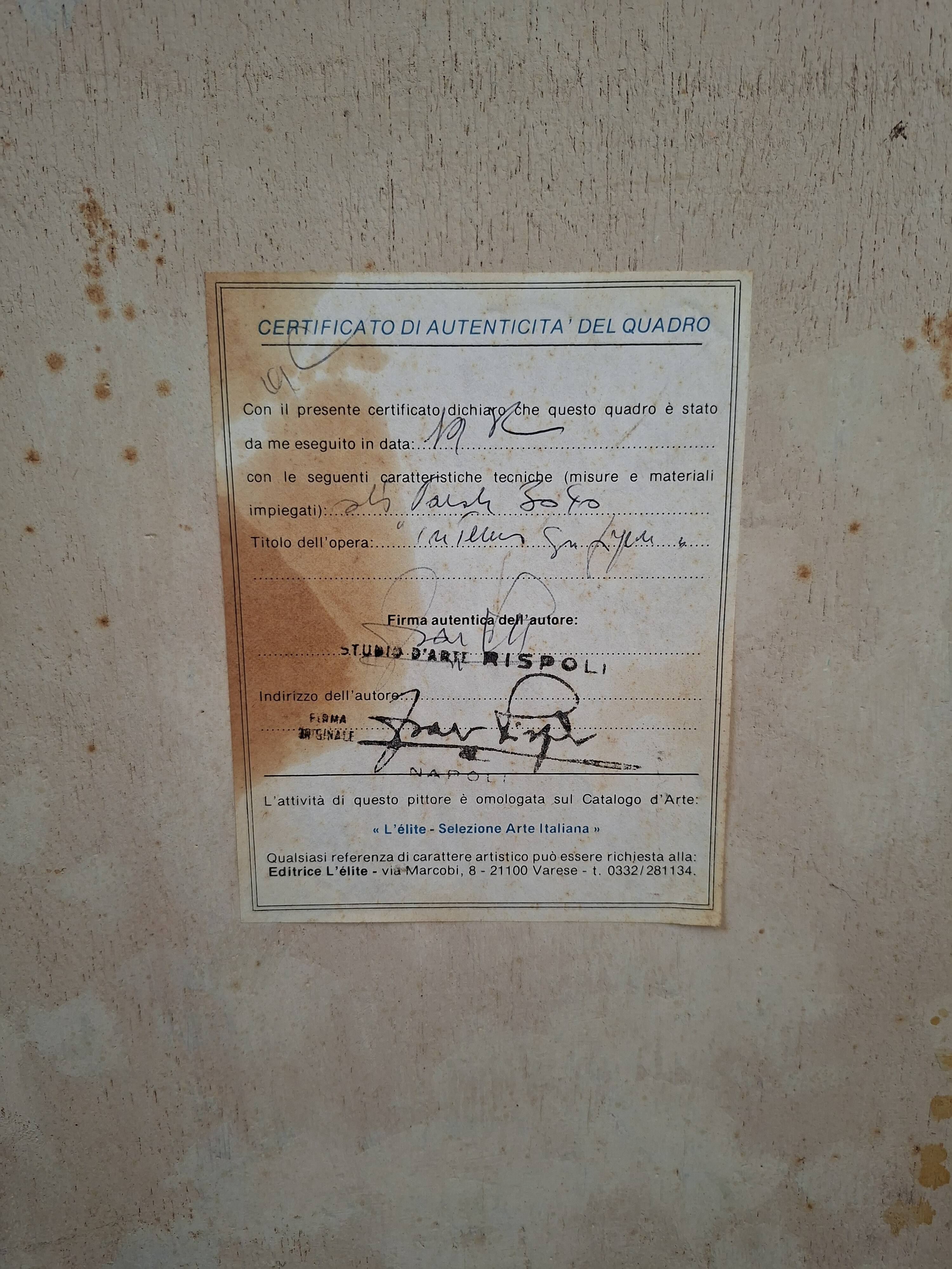 Splendido Dipinto d’Autore Franco Rispoli Scuola Napoletana Rittratto Femmi