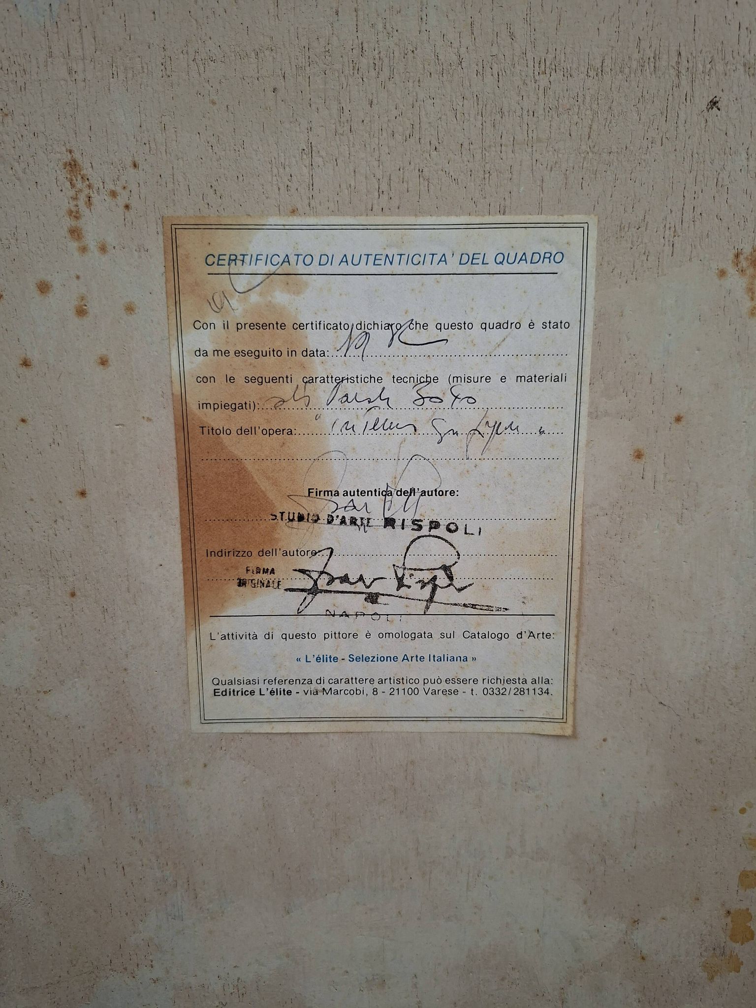 Splendido Dipinto d’Autore Franco Rispoli Scuola Napoletana Rittratto Femmi